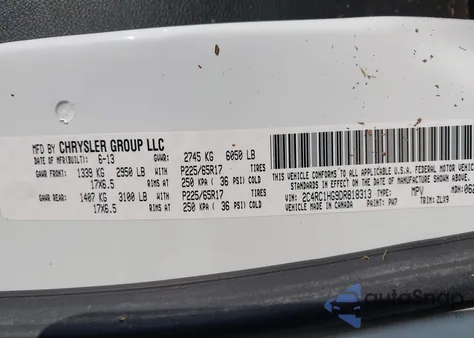 2013 Chrysler Town & Country S from USA, damaged, VIN 2C4RC1HG9DR818313